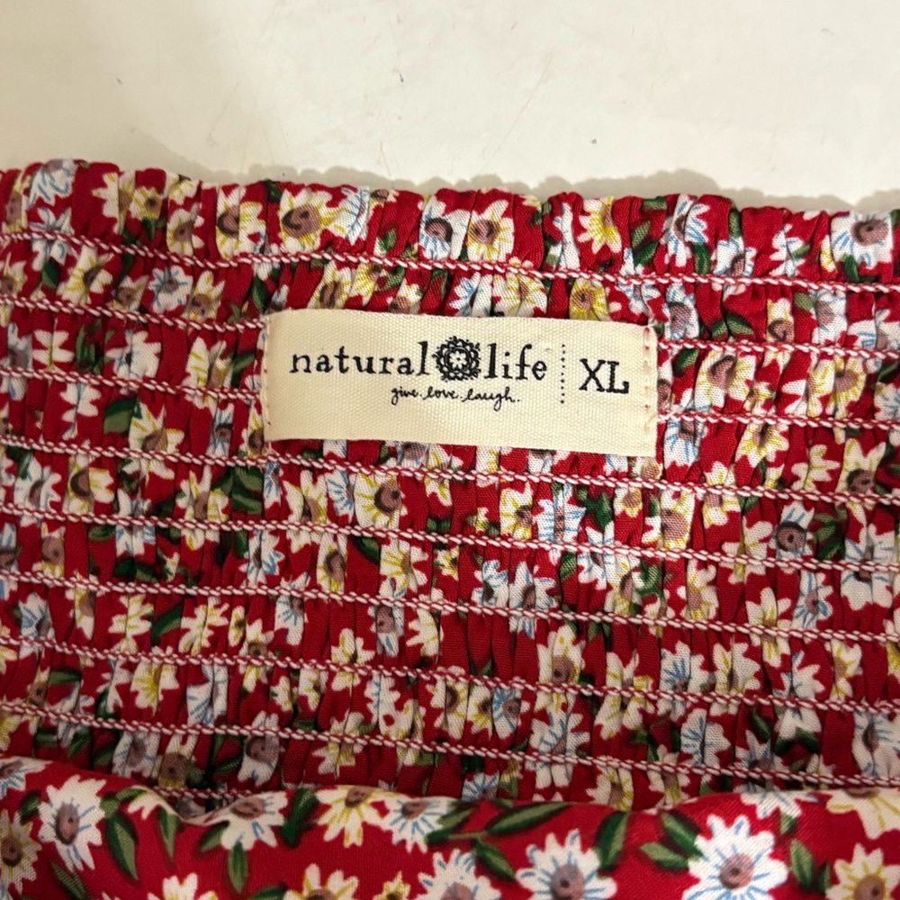 NATURAL LIFE Red Floral Mini Skirt - Picture 4 of 5
